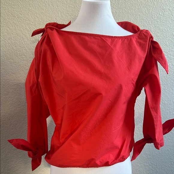 Joie Colissa Salsa Red Women's Top with Tie Details - Picture 1 of 7